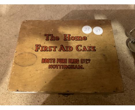 A VINTAGE BOOTS FIRST AID CASE AND CONTENTS 