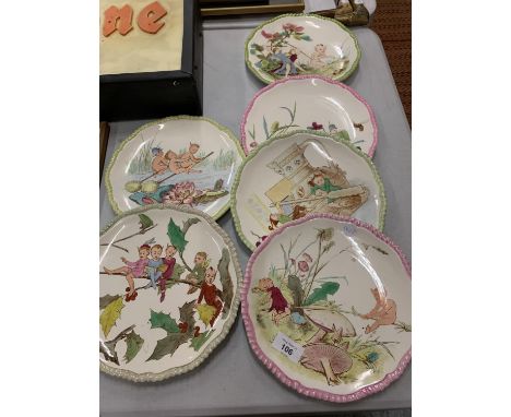 AN ASSORTMENT OF DECORATIVE CERAMIC PLATES DEPICTING ELVES 