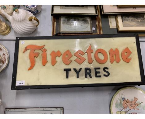 A 'FIRESTONE TYRES' ADVERTISING ILLUMIATED  LIGHT BOX SIGN 