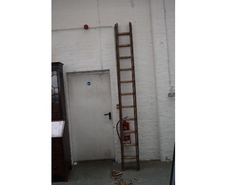 A 22 rung vintage extending step ladder