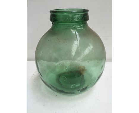 A vintage large round green vase 29 cm height