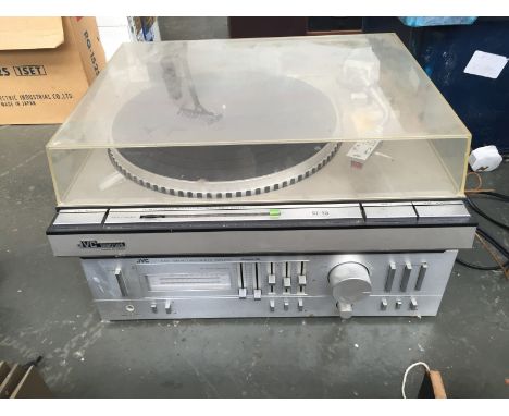 A JVC Quartz Lock QL-A5 turntable and a JVC A-X2 Stero Integrated Amplifier (2)