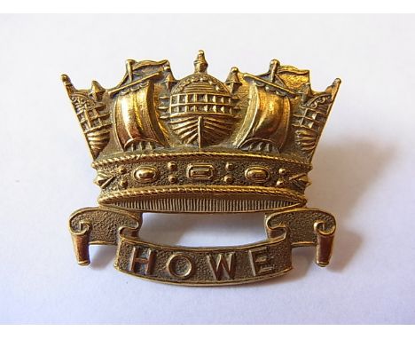Howe Battalion WWI Cap badge (Gilding-metal, lugs) K&K: 1164