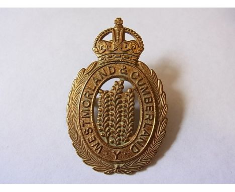Westmorland and Cumberland Yeomanry WWI/II cap badge (Gilding-metal, lugs) K&K 1435