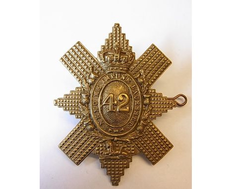 British The 42nd Royal Highland Regiment Of Foot (Black Watch) Glengarry badge, (White-Metal, lugs) NCO's variant, QVC, K&amp