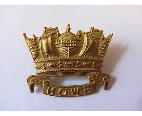 Howe Battalion WWI Cap badge (Gilding-metal, lugs) K&K: 1164