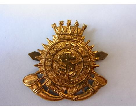 Salvation Army "Blood and Fire" cap badge (Gilt, blade fitting) 