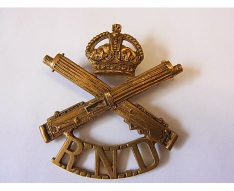 Royal Naval Division Machine Gun Battalion cap badge, KC (Brass, lugs) K&amp;K: 1167