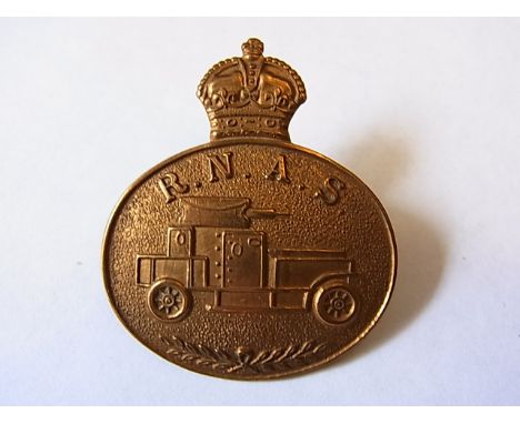 Royal Naval Air Service Armoured Car Section WWI Cap badge (Gilding-metal, lugs) K&K: 1160