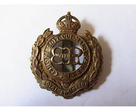 The Corps of Royal Engineers cap badge with King Edward VIII Cypher, KC (Gilding-metal, slider) K&K: 1939