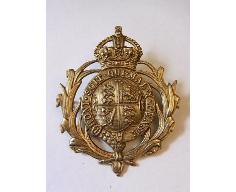 Mauritius Police Helmet plate, Pre WWII Version? (White-metal, lugs) An attractive helmet plate with the Mauritius coat of ar