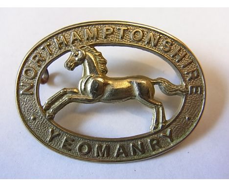 The Northamptonshire Yeomanry WWII Cap badges (White-metal, lugs) K&K: 2344