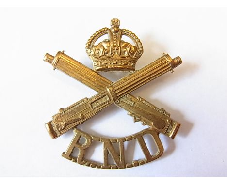 Royal Naval Division Machine Gun Battalion cap badge, KC (Brass, lugs) K&K: 1167