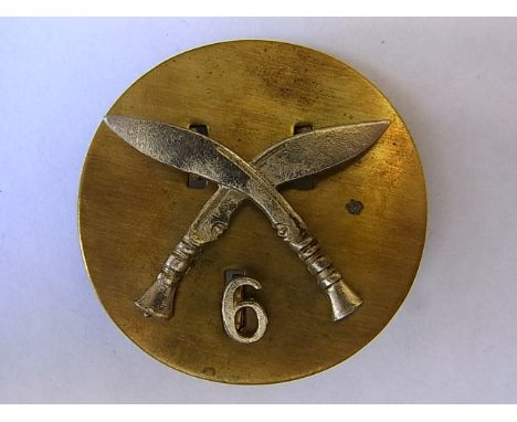 6th Queen Elizabeth's Own Gurkha Rifles Forage-cap: British Officers only badge (White-metal, lugs) K&K: 2076