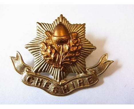 The Cheshire Regiment WWI Cap badge (Bi-metal, lugs) K&K: 621