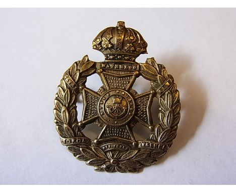 The Rifle Brigade (Prince Consort's Own) Cap badge, Guelphic Crown (White-metal, lugs) K&K: 2020