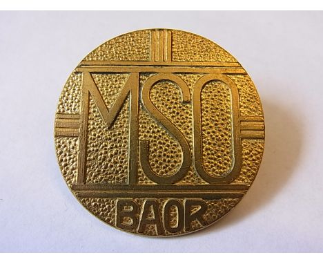 Mixed Service Organisation (MSO) Cap badge, a branch of the British Army of the Rhine (BAOR) a scarce cap badge (Brass, lugs)