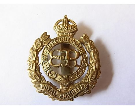 The Corps of Royal Engineers cap badge with King Edward VIII Cypher, KC (Gilding-metal, slider) K&K: 1939