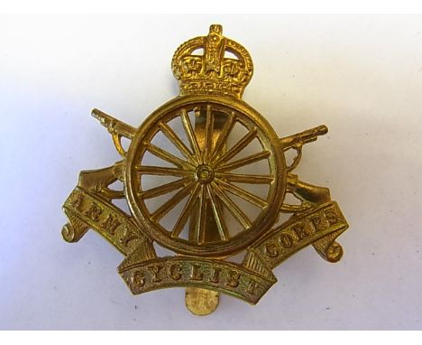 The Army Cyclist Corps WWI Cap badge (Brass, slider) Maker J.R. Gaunt, (Restrike of the original) K&K: 1871