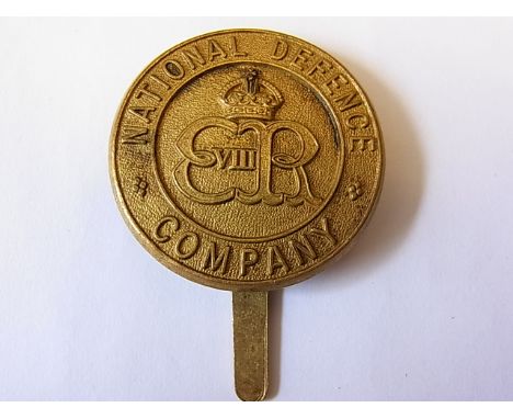 National Defence Company WWII cap badge (Gilding-metal, slider) K&amp;K: 2161