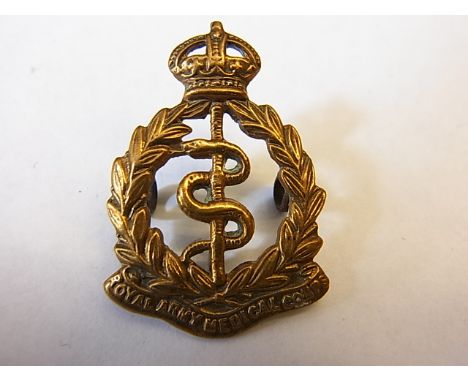 Royal Army Medical Corps WWII Collar dog, KC (Brass, lugs) same pattern as K&K: 1007