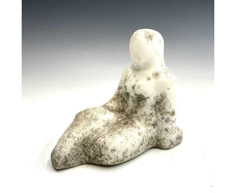 June Barrington-WardSeated FigureWhite marble sculptureH:20cm W:23Provenance: From the Estates of June Barrington Ward & Magg