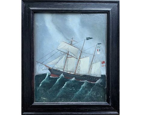 A 20th century oil on board ships portrait signed E WILKS and dated, 33cm x 40cm.