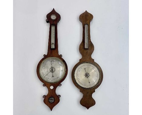 A Victorian rosewood onion top barometer, by Stier &amp; Dilger of Bath, height 109cm, together with a similar Victorian waln