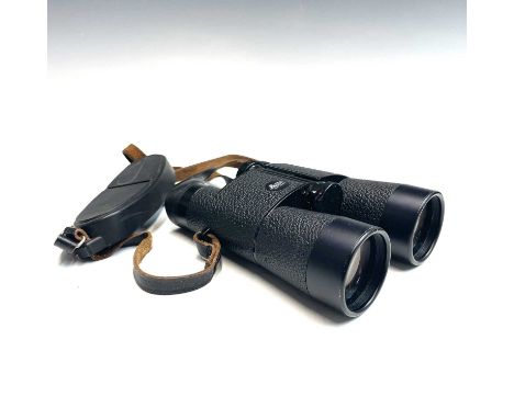 A pair of Leitz Trinovid 8X40B 128m/1000m binoculars, black finish, in branded leather case.Provenance: From the Estates of J