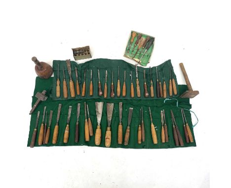 June Barrington-WardSculptor's tools, a collection.Including a mallet, various gouges and chisels (41 chisels).Names noted: A