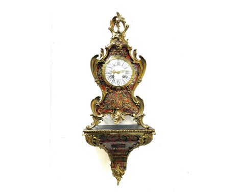 A French Boulle clock and bracket, late 19th century, with ormolu mounts, the eight-day movement stamped CR and numbered 315,