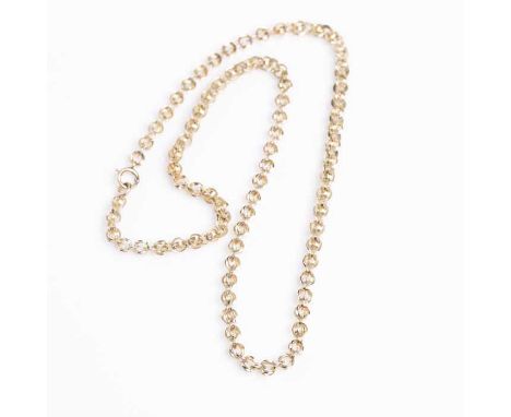 CHAIN NECKLACE
with circular crossover links, the clasp marked 14k, 43.5cm long, 10.5g,