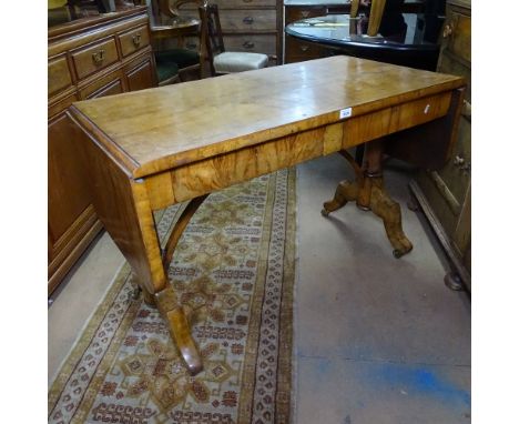 A 19th century mahogany sofa table, with 2 frieze drawers, W104cm, H73cm, D52cm 