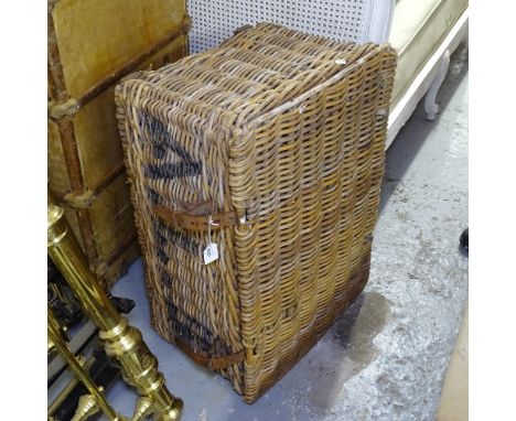 A Vintage wicker hamper, L78cm 