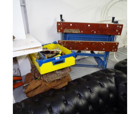 A Workmate and quantity of hand tools 