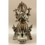 Asiatika Figur Bronze wohl Maitreya Gottheit, ca. 23cm hoch, ca. 1kg
