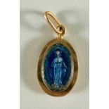 Anhänger / Medallion Maria wundertätige Madonna Wallfahrt, Gold 585