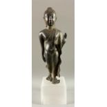 Asiatika Figur Bronze auf Acryl Sockel, wohl Umkreis Thailand