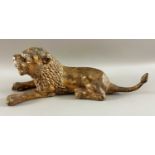 Asiatika liegender Löwe Bronze, ca. 40cm lang, ca. 3,3kg