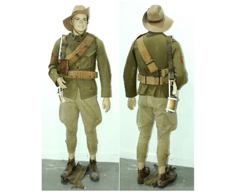Australian Infantry Contingent, 1900 -1902 - Boer War, comprising: Manikin complete with Australian Infantry Tunic, Riding Br