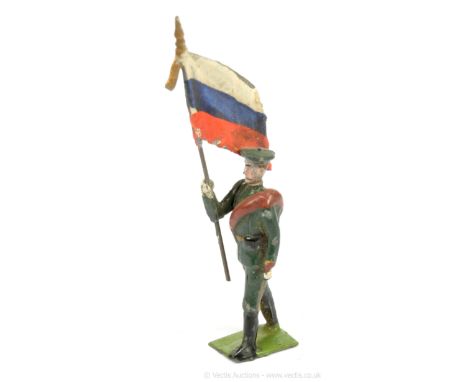 Britains - Paris Office - The Russian Army - Infantry Colour Bearer, comprising: Infantry Officer with Colours. Depicted in S