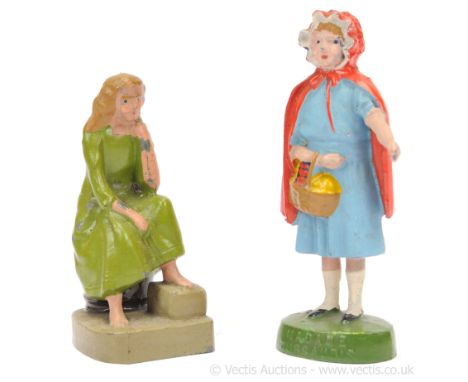 Britains - Madame Tussaud's Souvenir Figures, 1934, comprising: Model T3 - Red Riding Hood &amp; Model T5 -  Cinderella - 70m