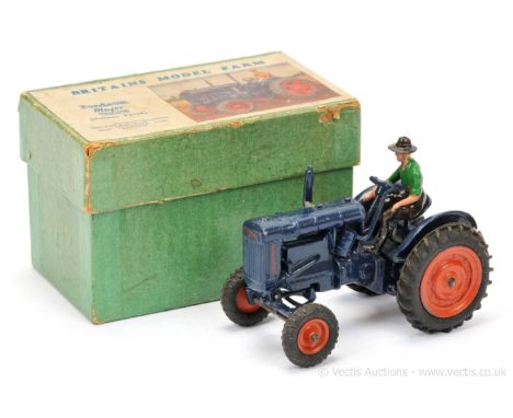 Britains - Set 128F Fordson Major Tractor, comprising: Tractor Finished in Blue with Orange Hubs &amp; Driver in Green Shirt.