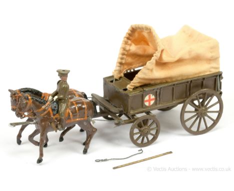 Britains - Set 1450 - Royal Army Medical Corps [1934 version], comprising: 2 x Horse Team at the Walk in Light Harness, Drive