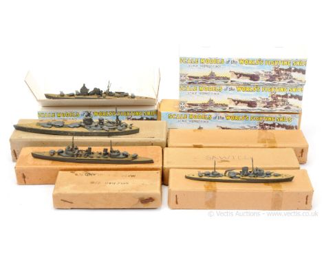 TREMO - Treforest Mouldings - 1/1200th Scale Naval Ships Range, Pre War Issues, circa, 1920's /30's, comprising: A Quantity [