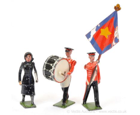 Britains - Salvation Army Series, 2nd Issues, 1934, comprising: Model No' 203B - Standard Bearer with 1st Issue Type Flag, Mo