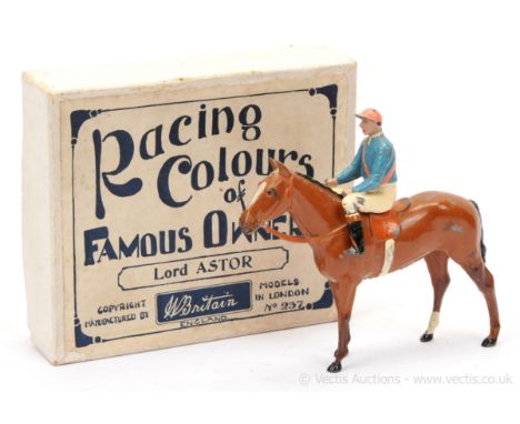 Britains - Racing Colours Series - [Pre-War Issue] - Owner - Lord Astor, 1936, comprising: Horse - Brown, Jockey Colours - Pi