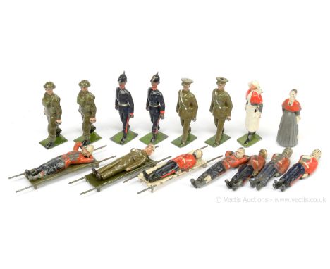 Britains - from Set 137 /  1719 - - Royal Army Medical Service [Various Pre / Post War versions], now comprising: 3 x Stretch