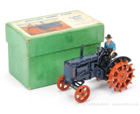 Britains - Set 127F - Fordson Major Tractor, comprising: Tractor in Blue with Orange "Spudded" Wheels &amp; Driver in Blue Sh