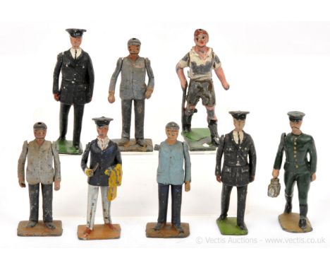 Britains - Railway Personnel/Passengers [Pre / Post War Issues], comprising: a quantity [8 pieces] of Railway Related People,